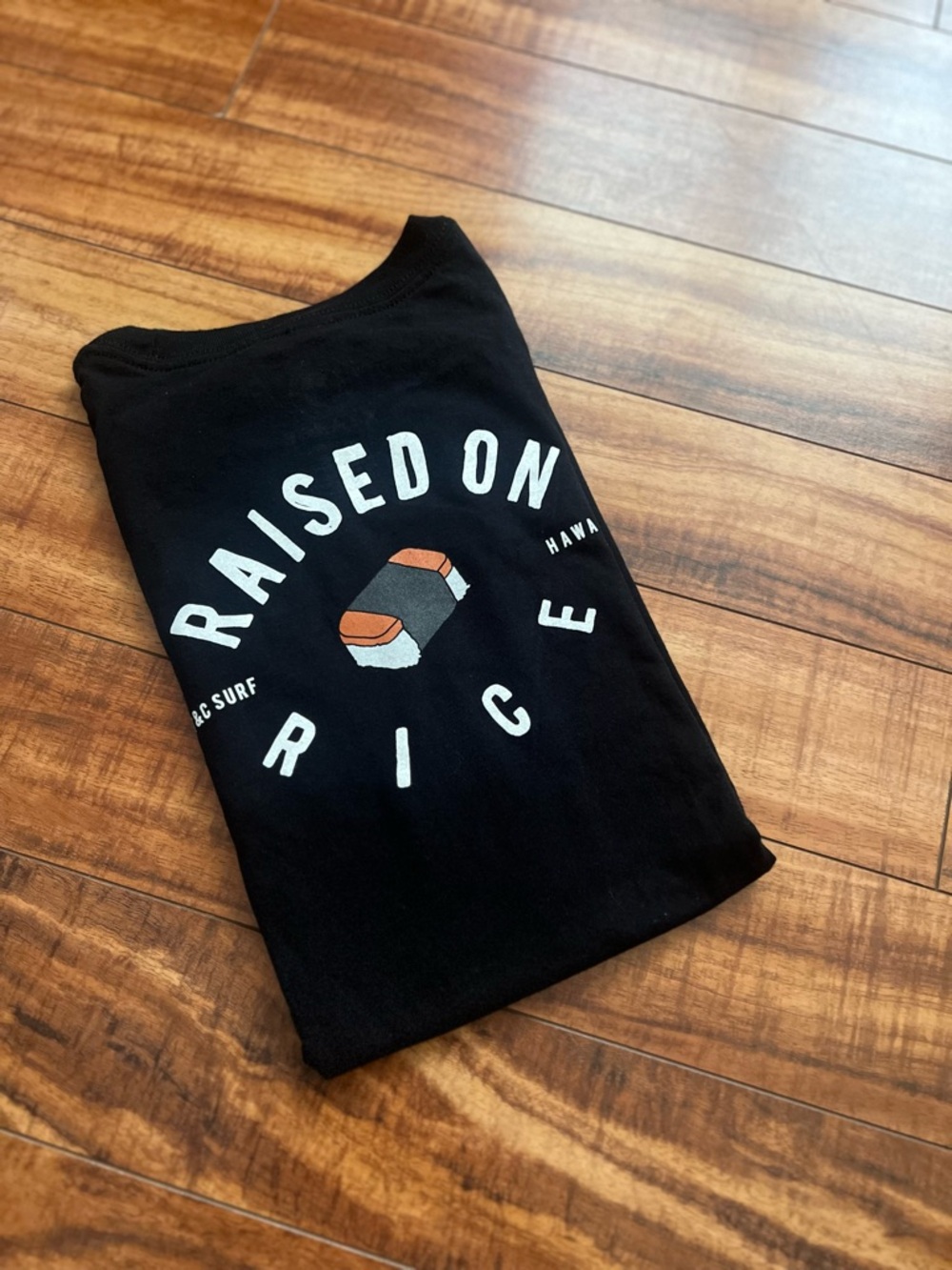 Raised On Rice Graphic Tee - Black Kids Short Sleeve